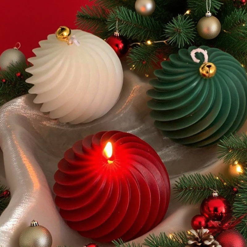 Spiral stripe Ball Silicone Ca - Xmas Candle Making ulasan dan harga