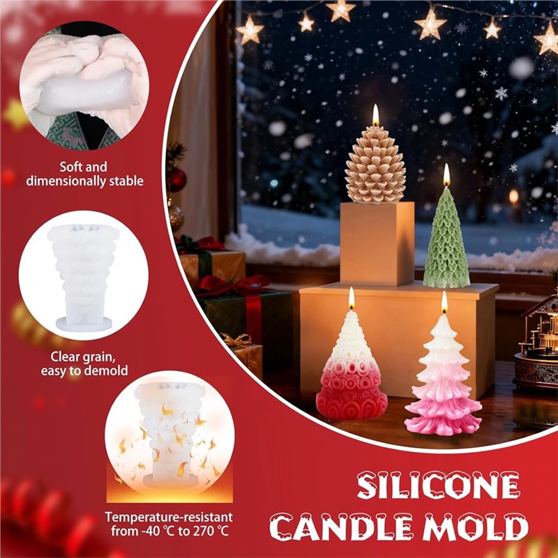 ABZV-Christmas Silicone Molds  - Xmas Candle Making ulasan dan harga